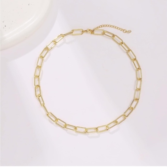 GOLD 18k Gold Plated Chain Linked Necklace - Picture 4 of 4